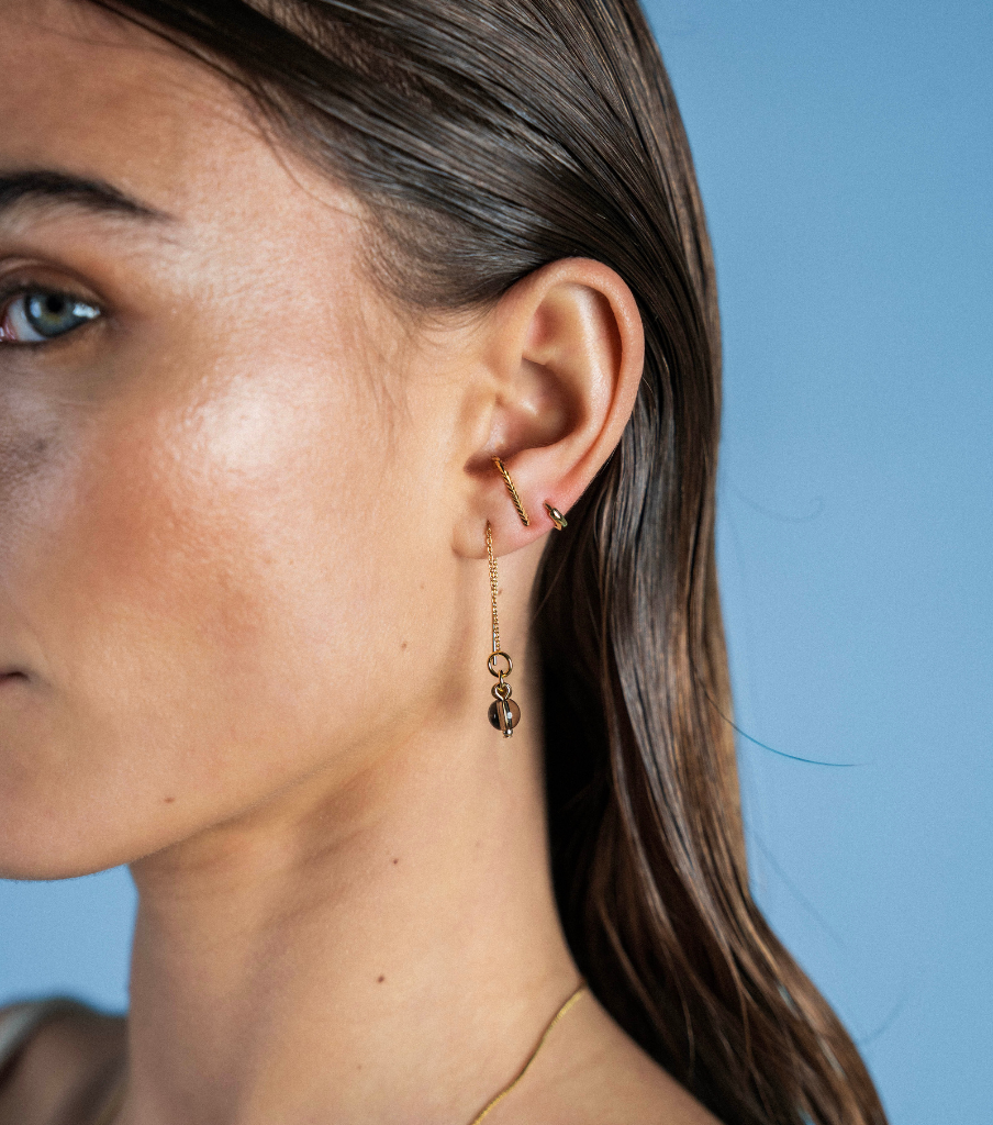 Oorbellen - thin line smoky