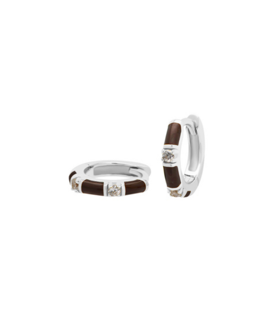 Oorbellen - choco x stones click