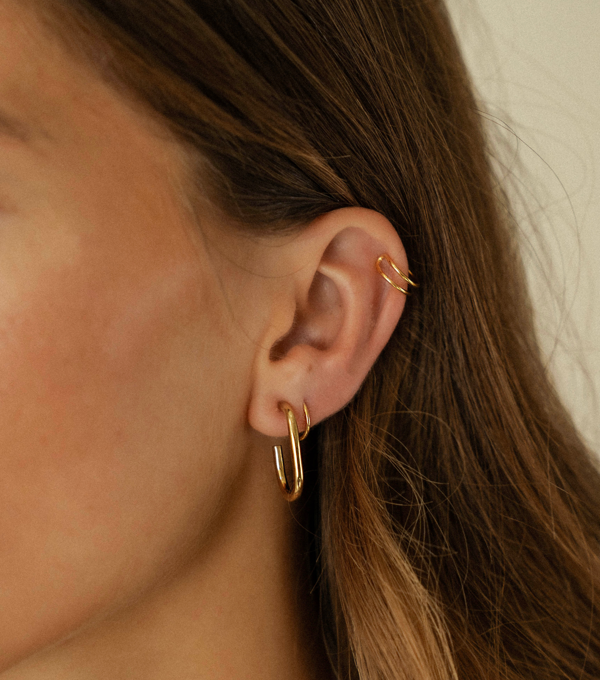 Oorbel - subtle double cuff - per stuk