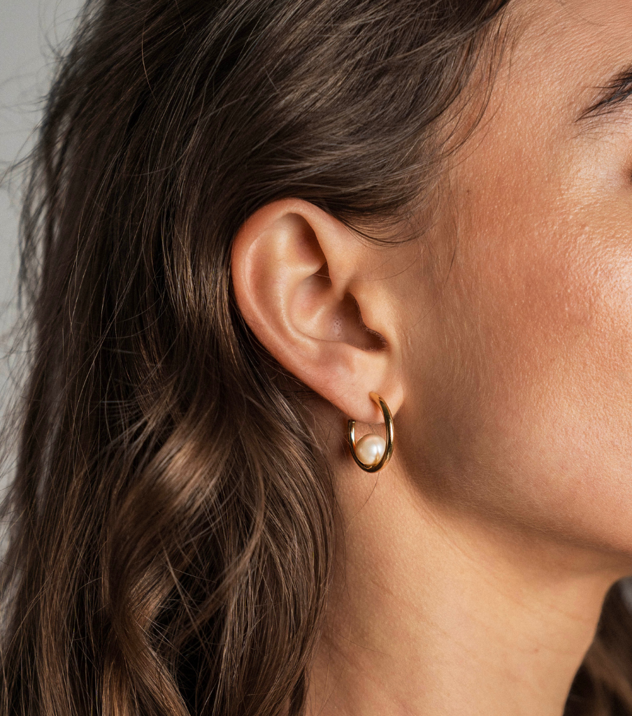 Oorbellen - floating pearl