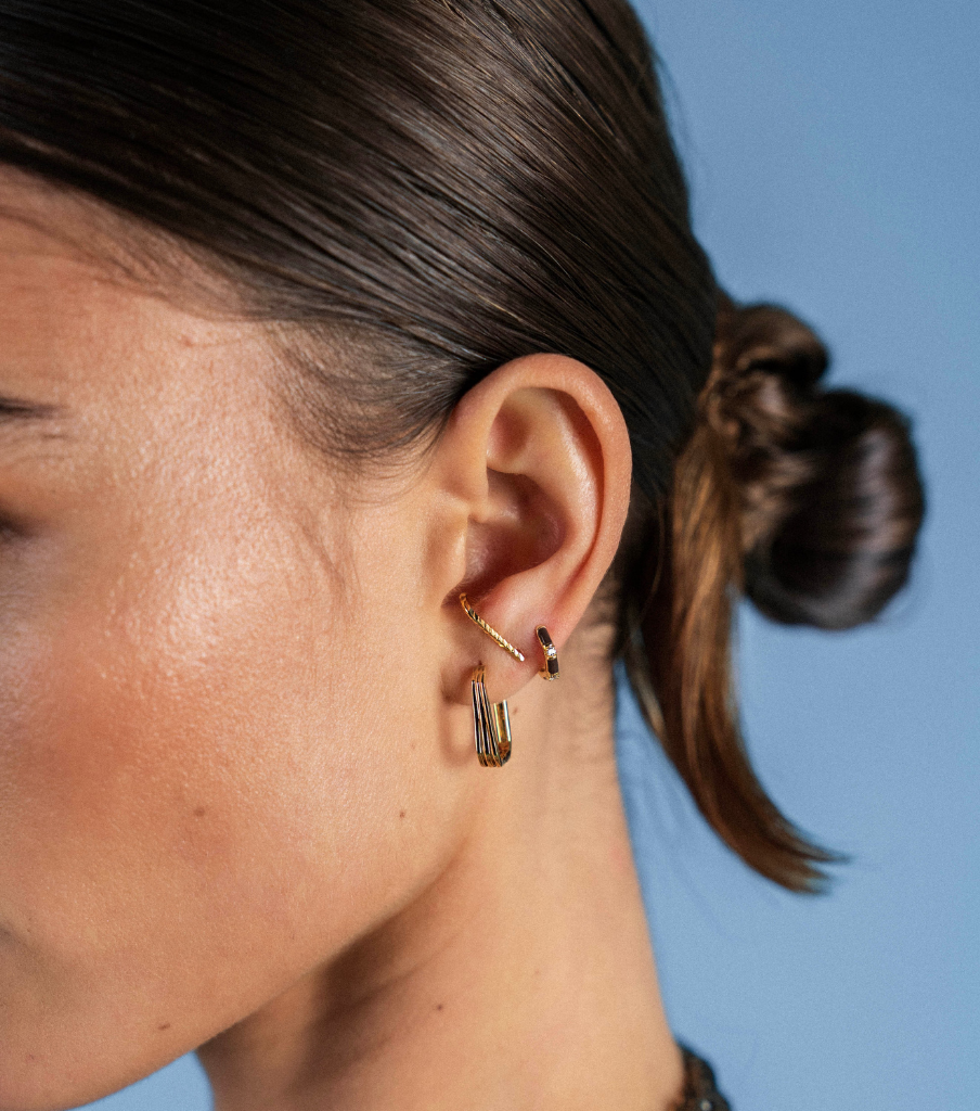 Oorbellen - square oval click