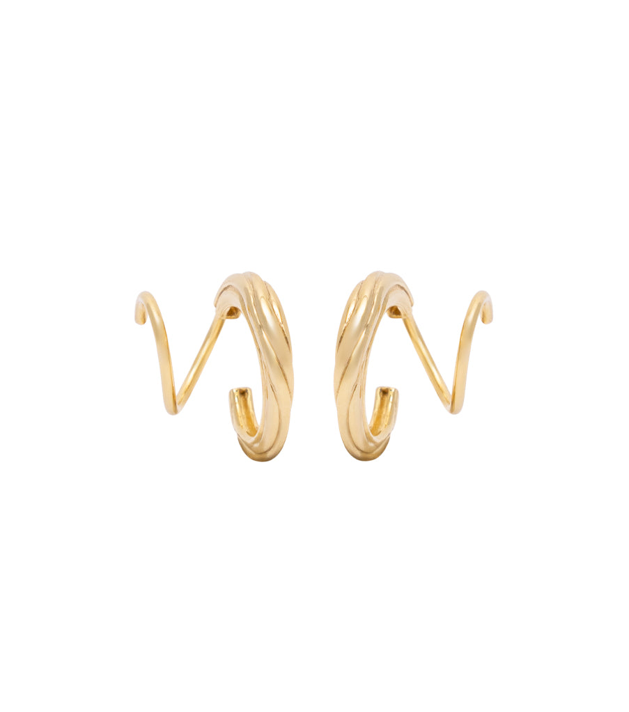 Earrings - carved twister