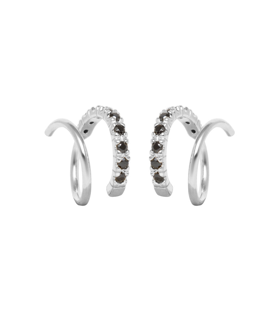 Earrings - twister sparkly black