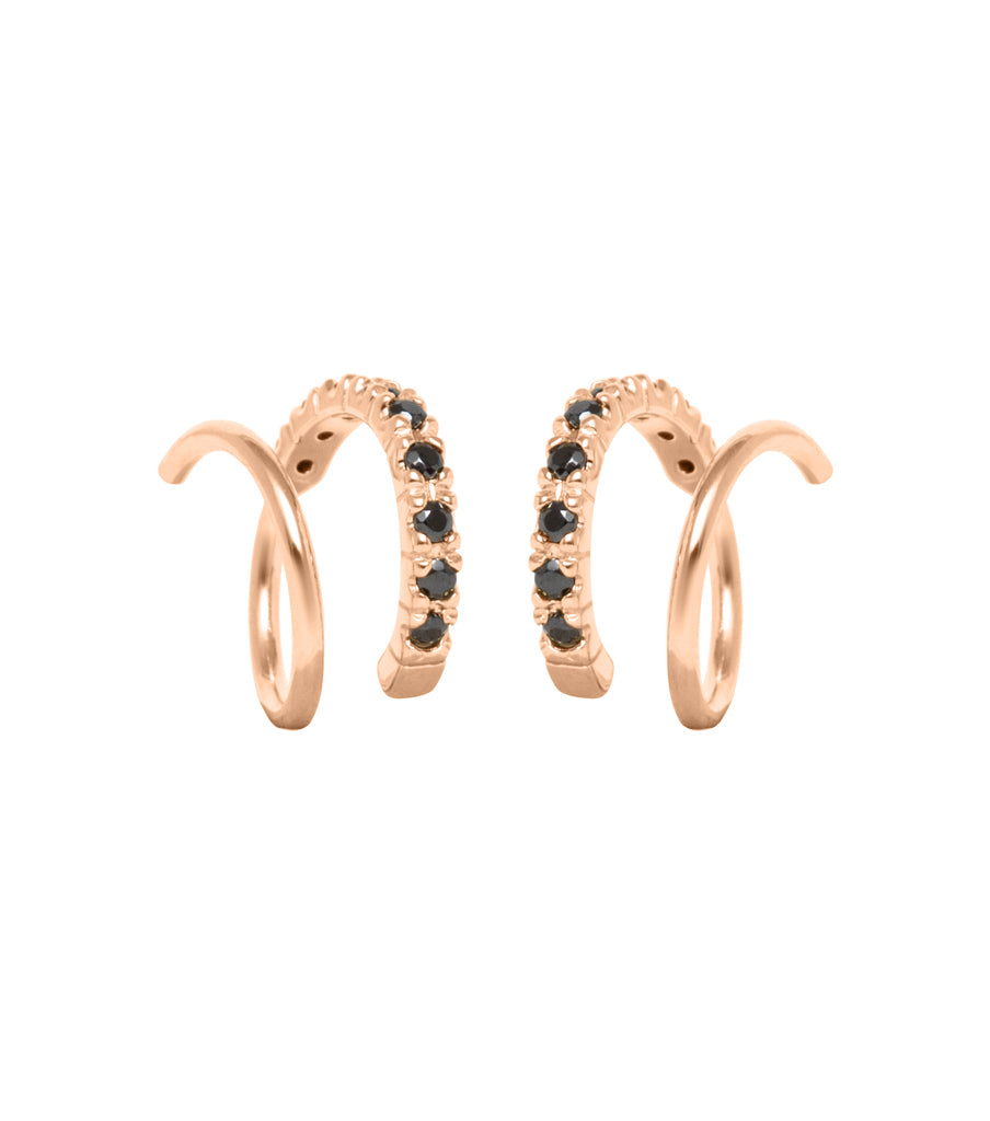 Earrings - twister sparkly black