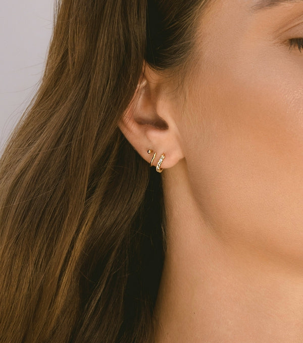 Earrings - twister sparkly white