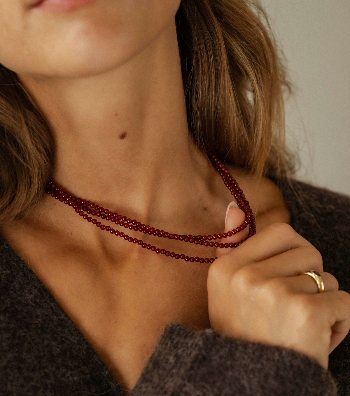 Ketting - red agate