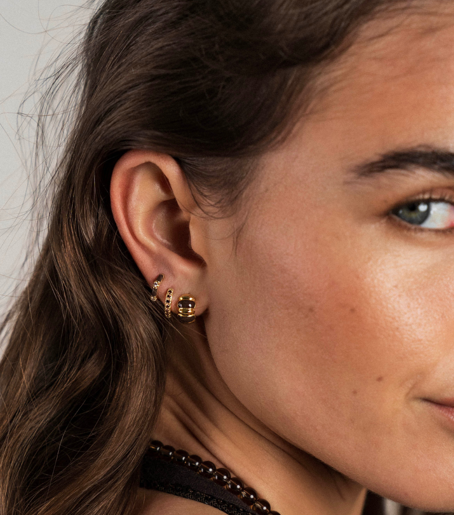 Oorbellen - choco x stones click