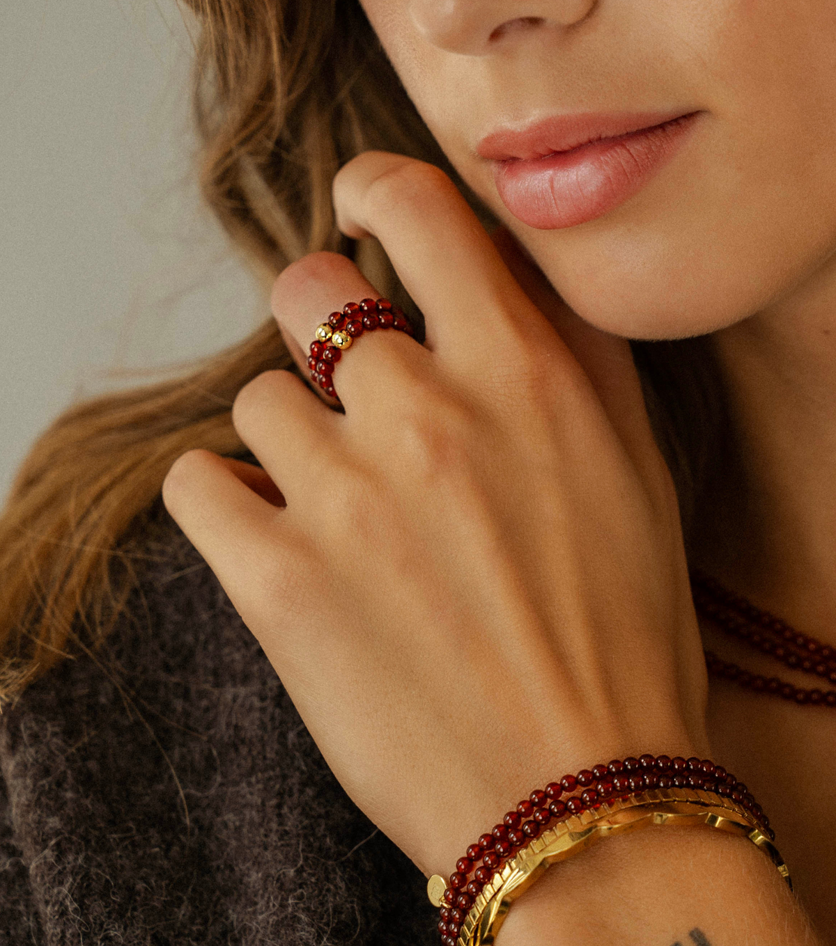 Ring - red agate