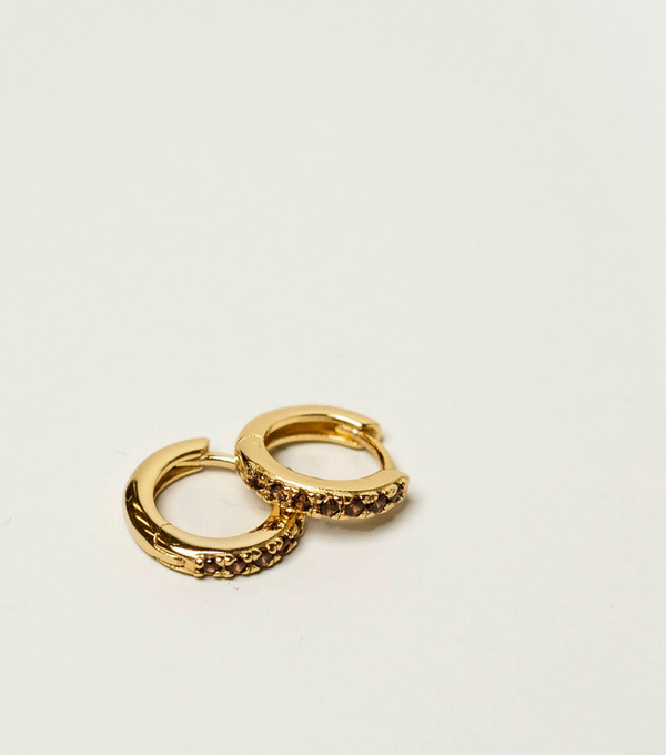 Oorbellen - smoky stones click