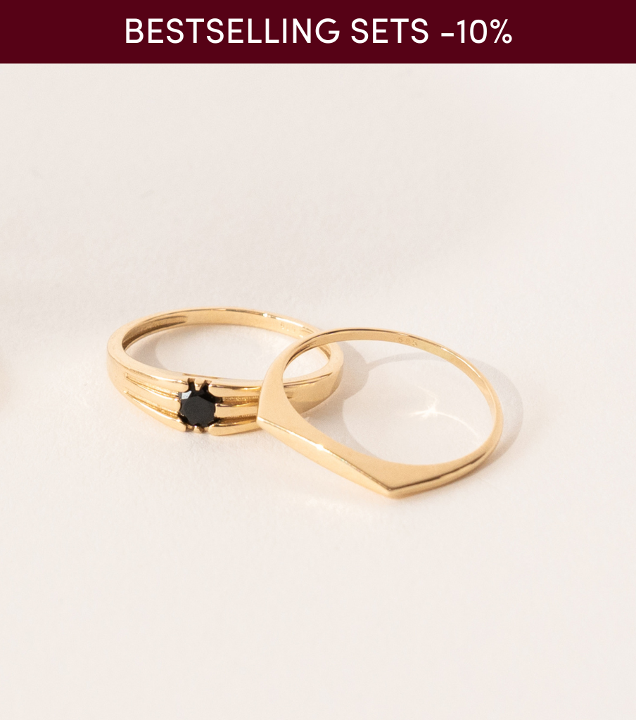 GOOD AS GOLD set - 2x solid 14k gouden ringen