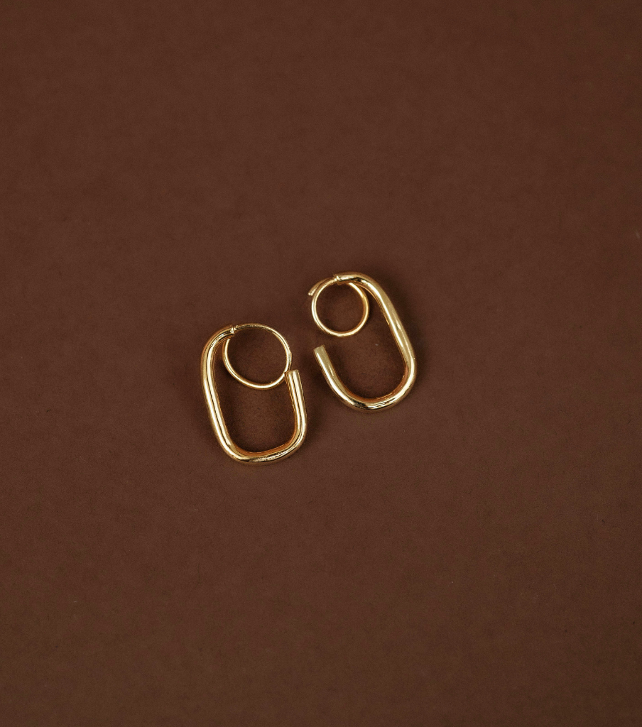 Oorbellen - bold oval twister