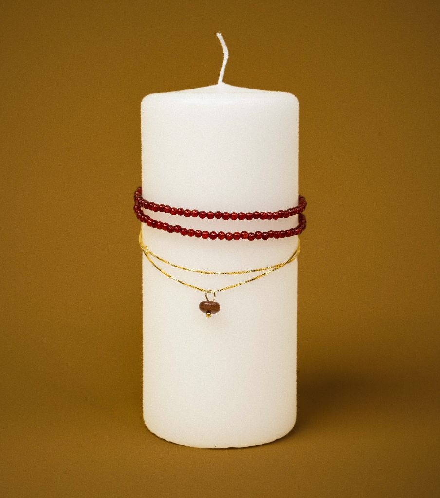 Ketting - red agate