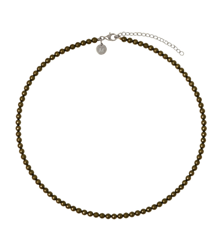 Ketting - green obsidian