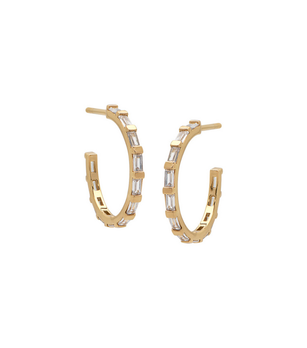 Earrings - baguette hoop