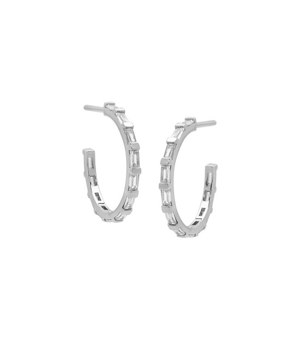 Earrings - baguette hoop