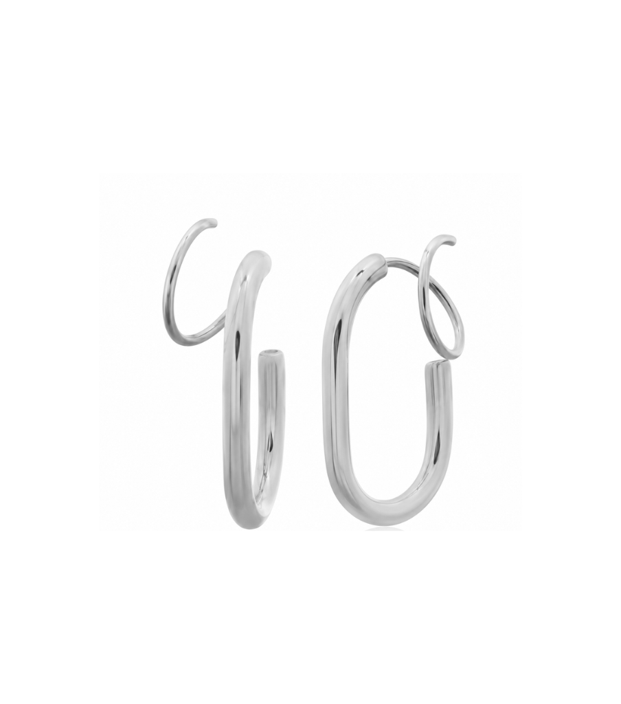 Oorbellen - bold oval twister