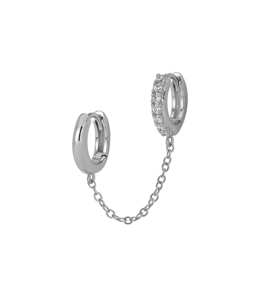 Oorbel - twin chain - per stuk