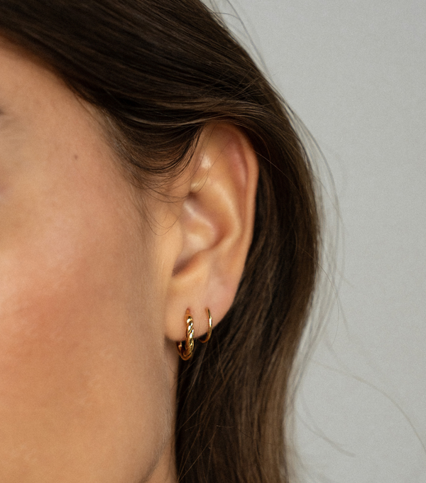 Earrings - carved twister