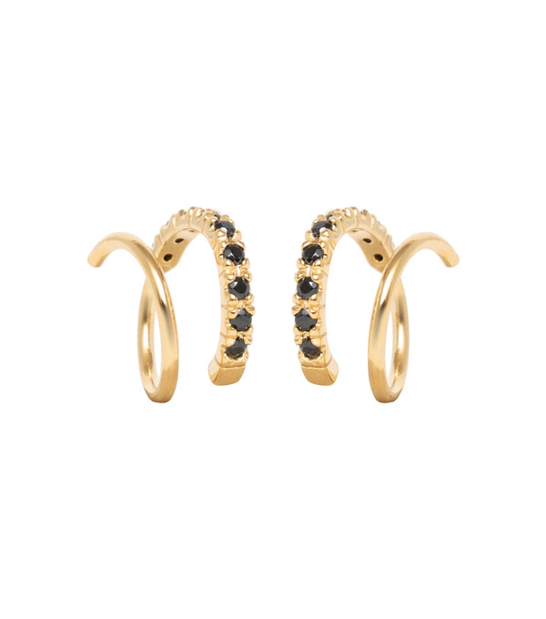 Earrings - twister sparkly black
