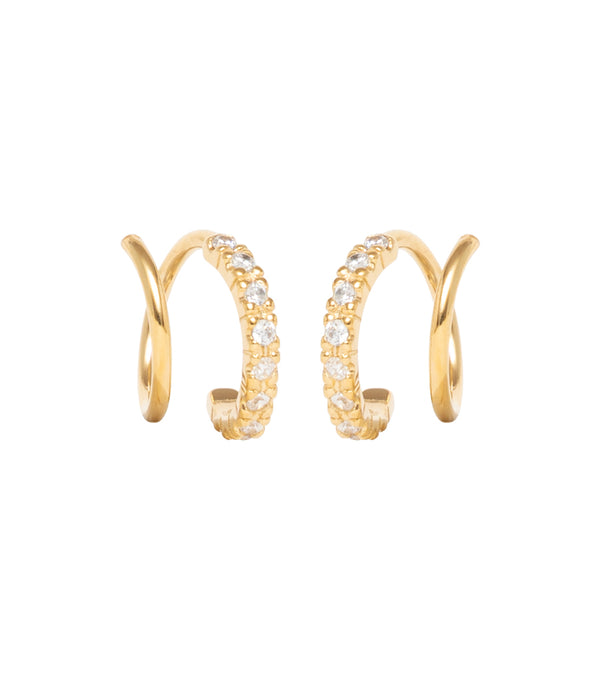 Earrings - twister sparkly white
