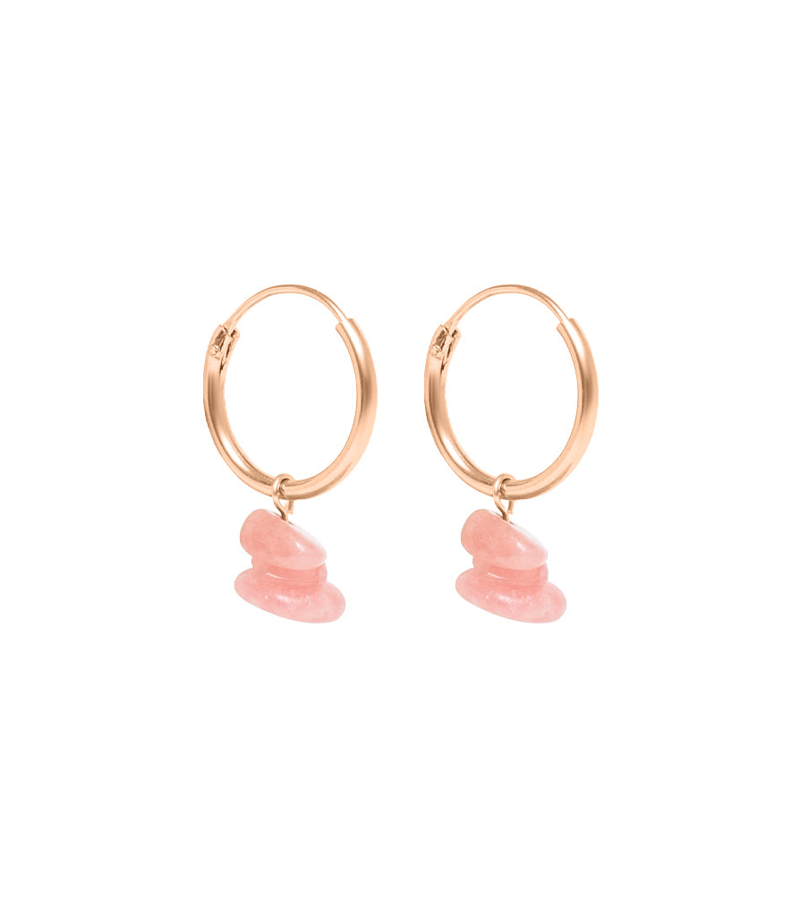Oorbellen - rounds pink sun